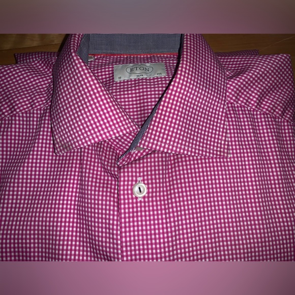 Eton slim fit dress shirt size 15.5 - Picture 7 of 8